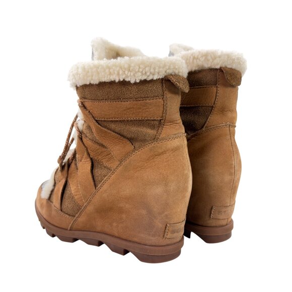 Sorel Joan Of Arctic Wedge II Cozy Boots Womens Size 10 Camel Brown - Picture 4 of 7